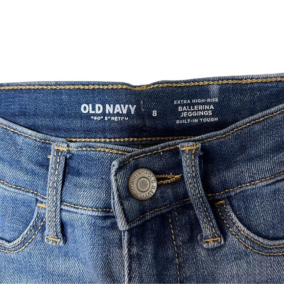 Old Navy Girls Jeans Size 8 Extra High Rise Ballerina Jegging Frayed Hem Stretch - Picture 10 of 10